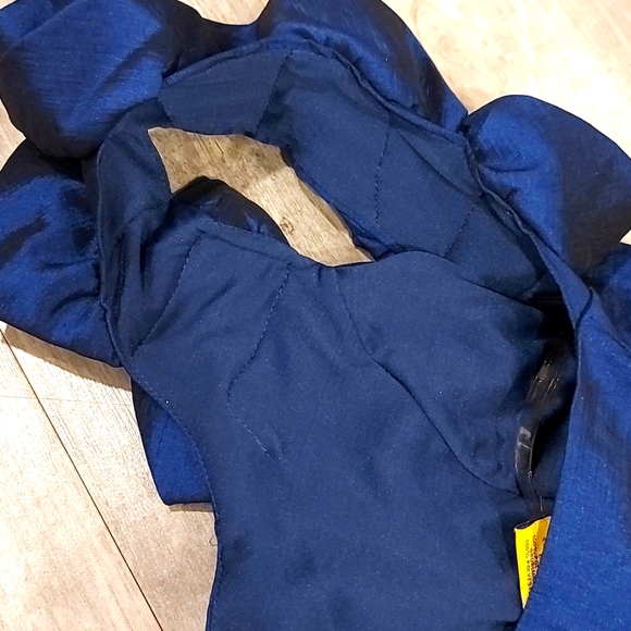 Rosetta trimmed metallic blue tafetta cocktail dress - Picture 6 of 7